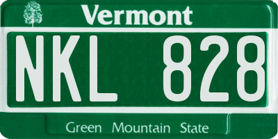 VT license plate NKL828