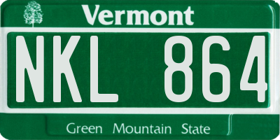 VT license plate NKL864