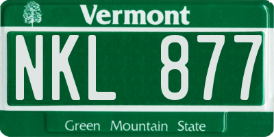 VT license plate NKL877