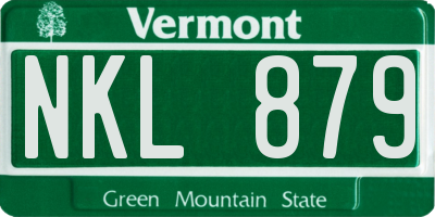 VT license plate NKL879