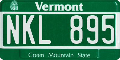 VT license plate NKL895