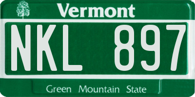 VT license plate NKL897