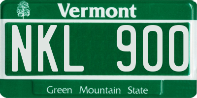 VT license plate NKL900