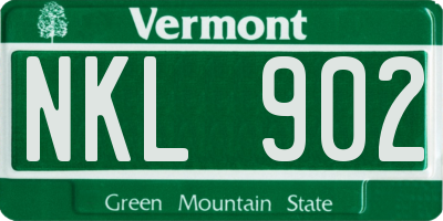 VT license plate NKL902