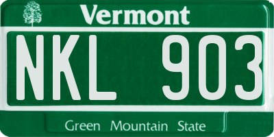 VT license plate NKL903