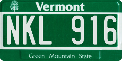 VT license plate NKL916