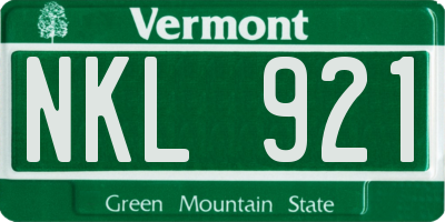 VT license plate NKL921