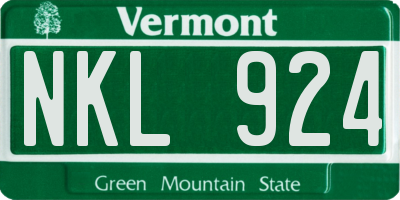 VT license plate NKL924