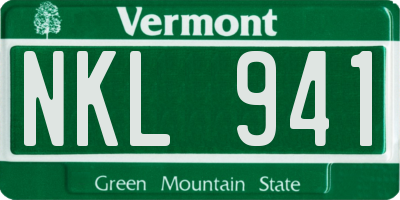 VT license plate NKL941
