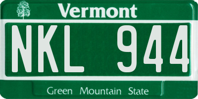 VT license plate NKL944