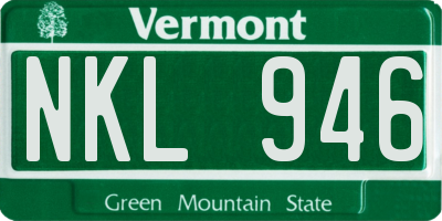 VT license plate NKL946