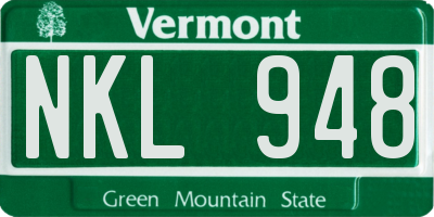 VT license plate NKL948