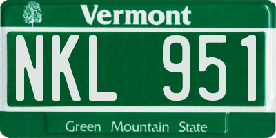 VT license plate NKL951