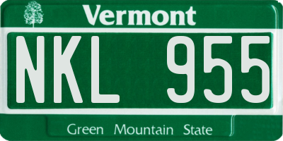 VT license plate NKL955