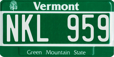 VT license plate NKL959