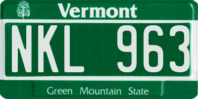 VT license plate NKL963
