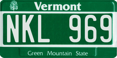 VT license plate NKL969