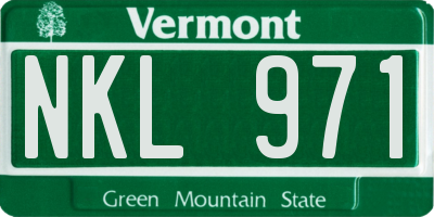 VT license plate NKL971