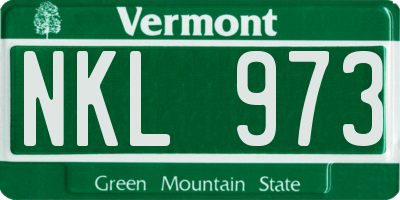 VT license plate NKL973