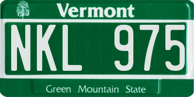 VT license plate NKL975