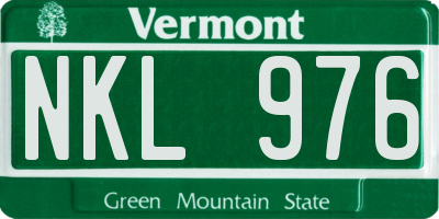 VT license plate NKL976