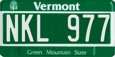 VT license plate NKL977