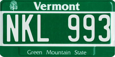 VT license plate NKL993