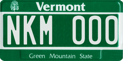 VT license plate NKM000