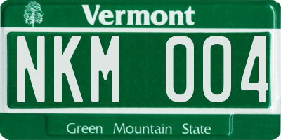 VT license plate NKM004