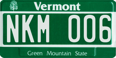 VT license plate NKM006