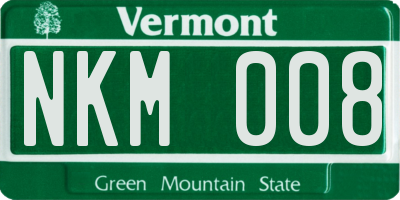 VT license plate NKM008