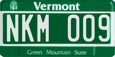 VT license plate NKM009