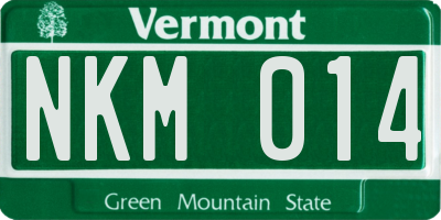 VT license plate NKM014