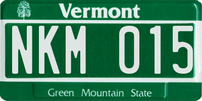 VT license plate NKM015
