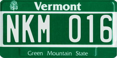 VT license plate NKM016