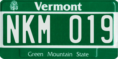 VT license plate NKM019