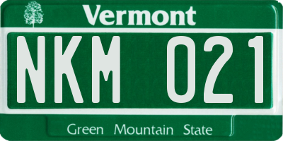 VT license plate NKM021