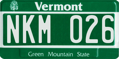 VT license plate NKM026