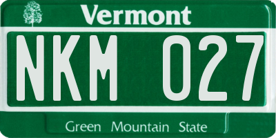VT license plate NKM027