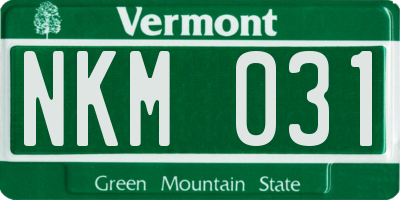 VT license plate NKM031