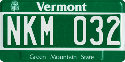 VT license plate NKM032
