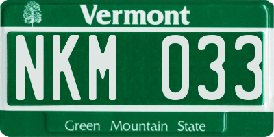 VT license plate NKM033