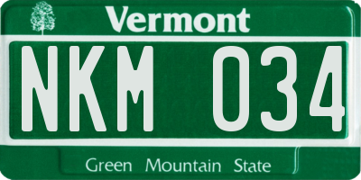 VT license plate NKM034