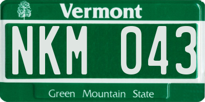 VT license plate NKM043