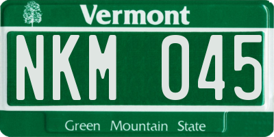 VT license plate NKM045