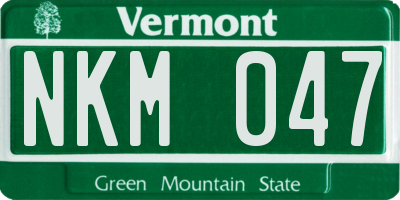 VT license plate NKM047