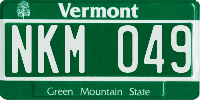 VT license plate NKM049