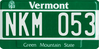 VT license plate NKM053