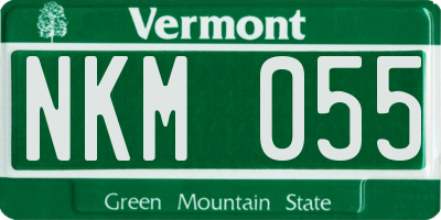 VT license plate NKM055