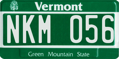 VT license plate NKM056